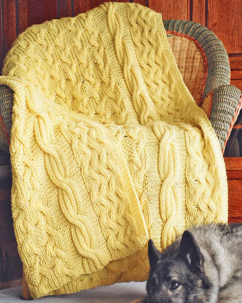 111LCe Reversibly Cabled Afghan ~ PDF Digital Download