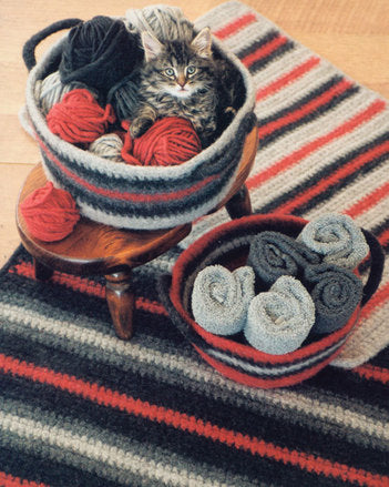 FT216 Crocheted Felt Rug & Basket