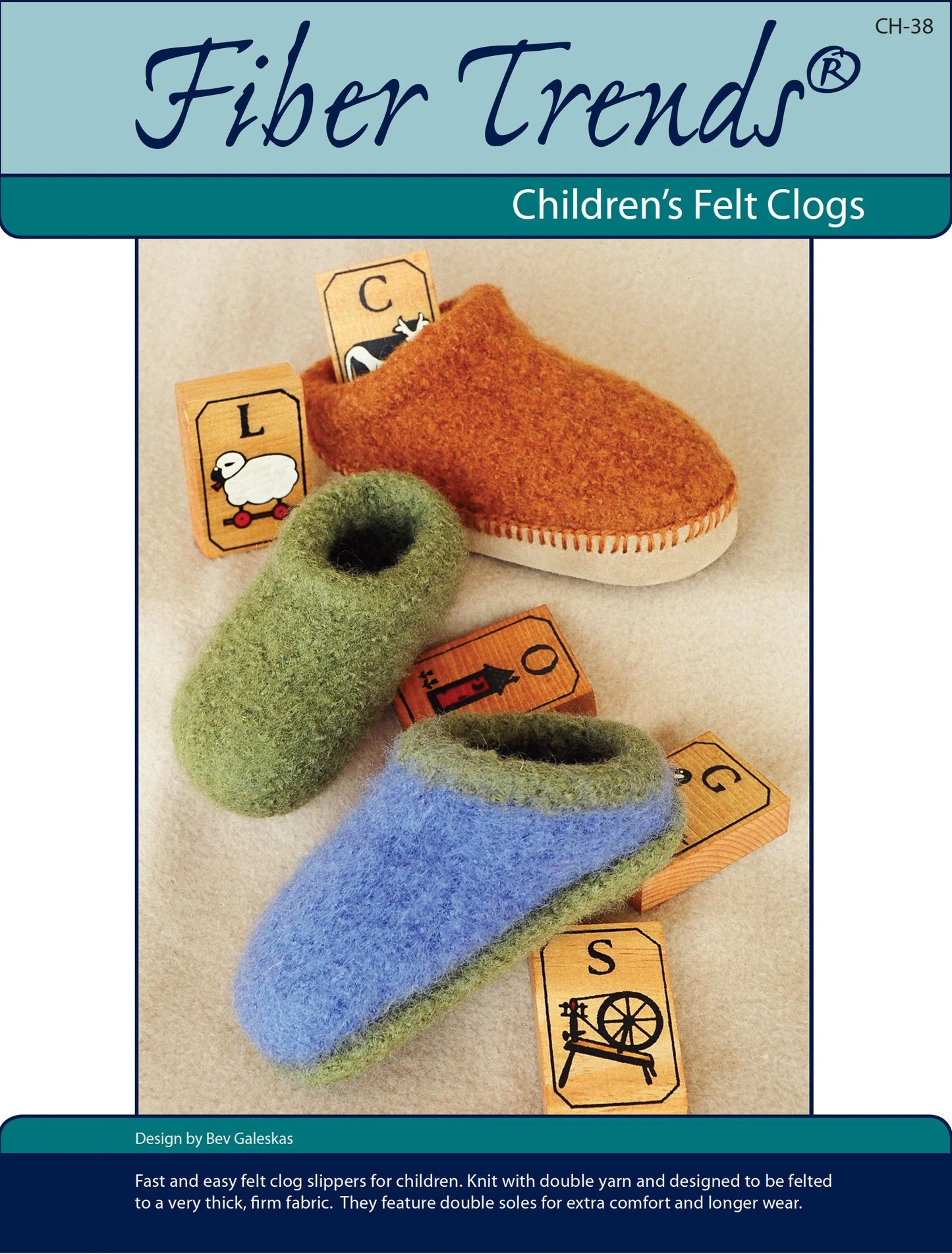 CH38e Children's Felt Clogs - PDF Digital Download